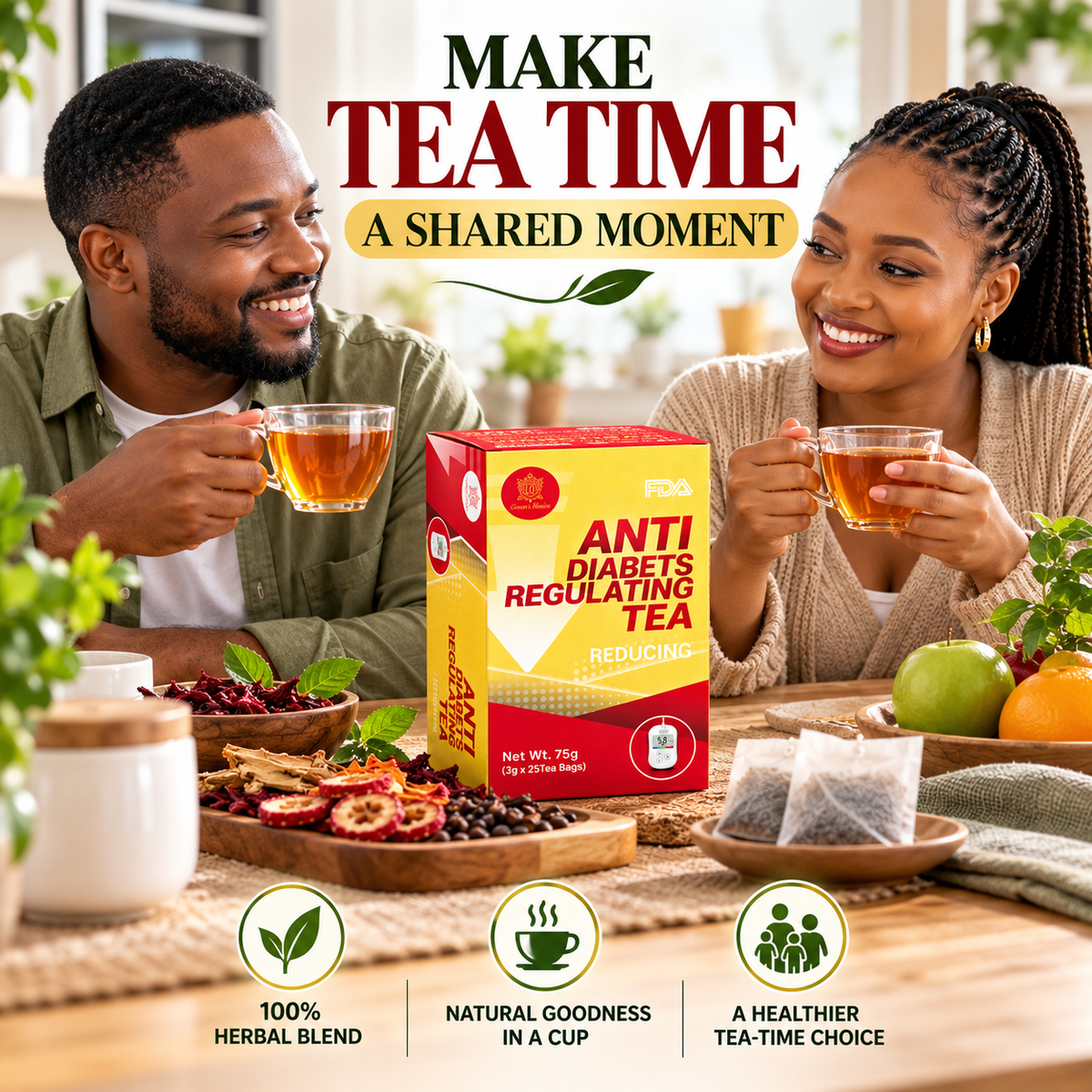 Anti-Diabetes Herbal Tea – 25 Tea Bags (75g)