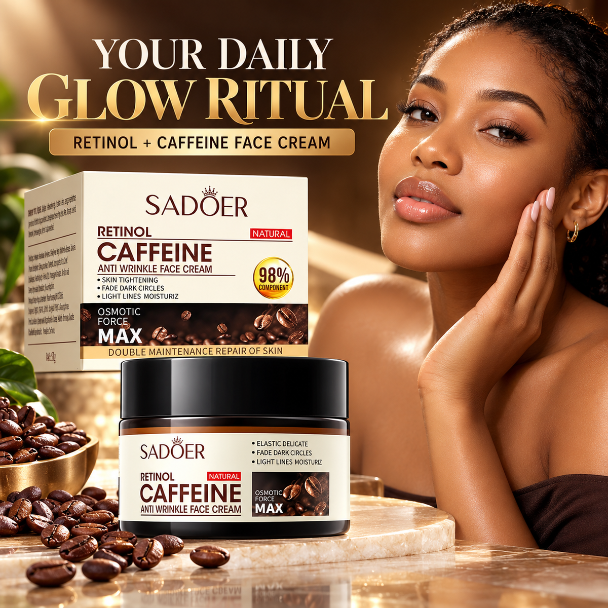 SADOER Retinol Caffeine Anti-Wrinkle Face Cream -50g