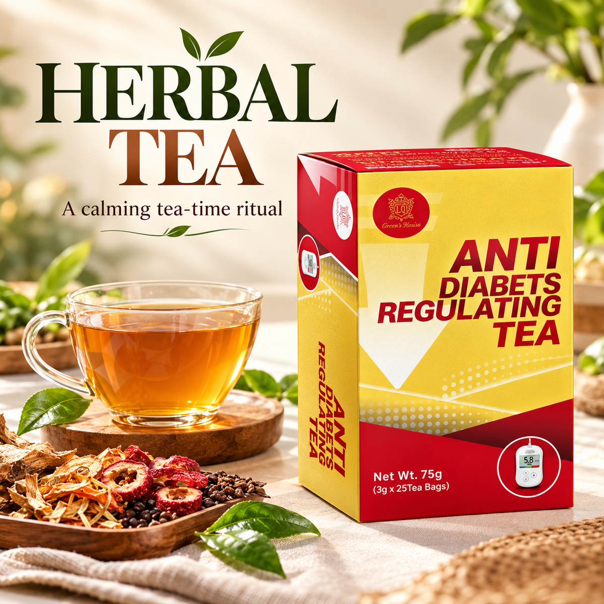 Anti-Diabetes Herbal Tea – 25 Tea Bags (75g)