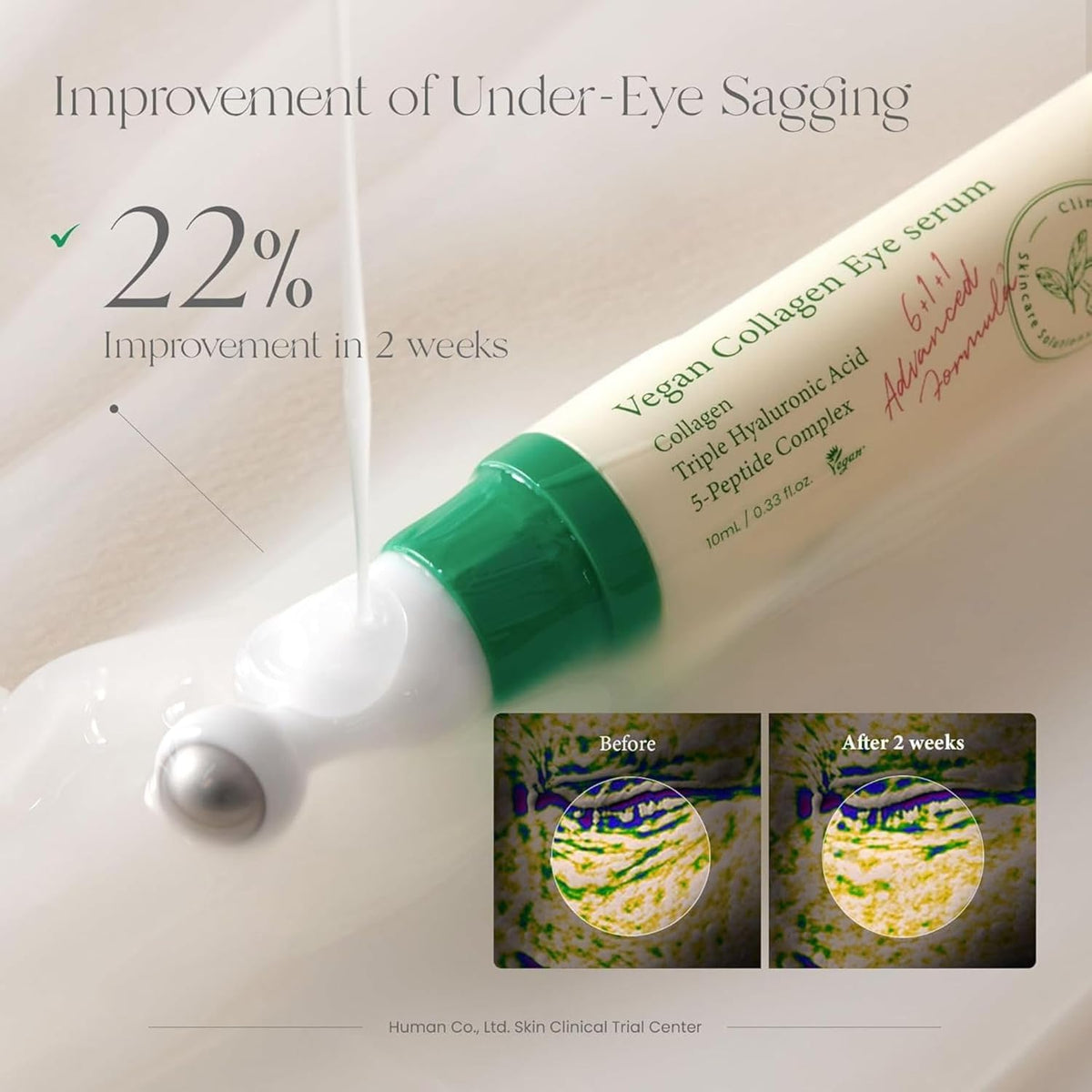 AXIS-Y Vegan Collagen Eye Serum - K Beauty Triple Hyaluronic Acid & Peptide Collagen Serum - Improve Skin Elasticity, Reduce Fine Lines & Dark Circles
