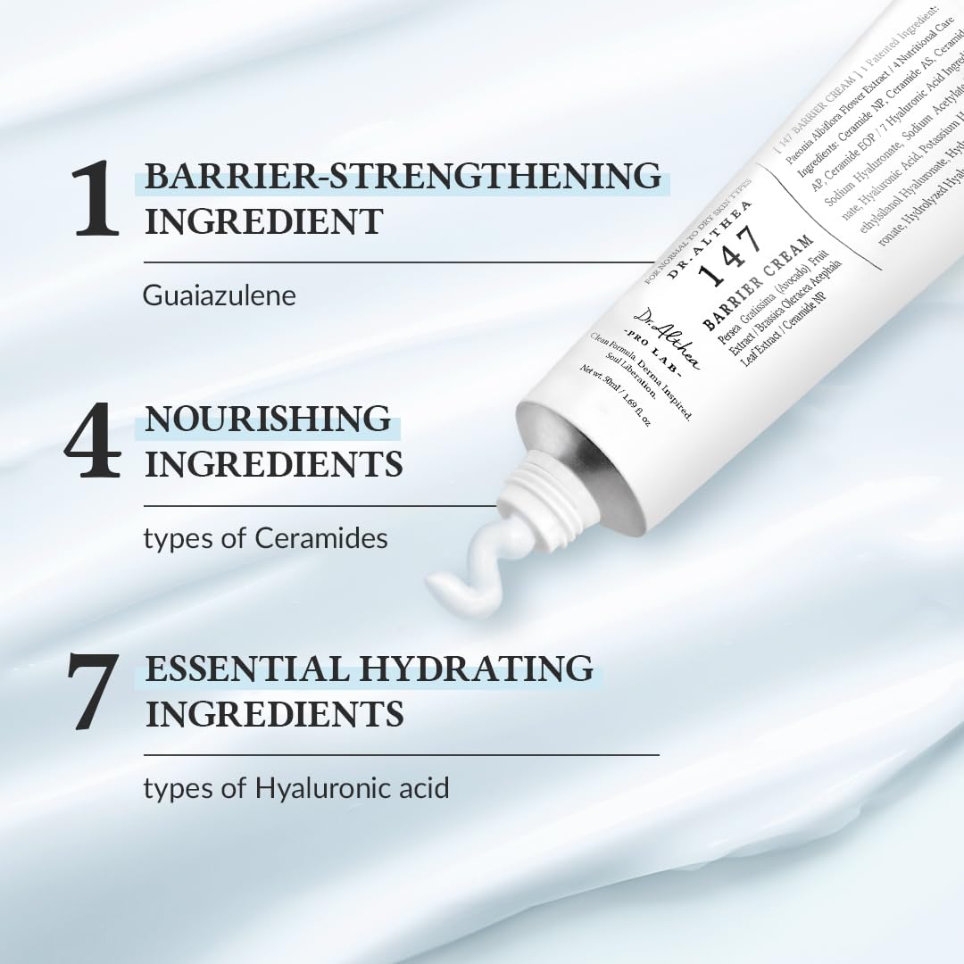 Dr.Althea 147 Barrier Cream | Daily Skin Barrier Care | Deep Hydrating with Hyaluronic Acid & Ceramides