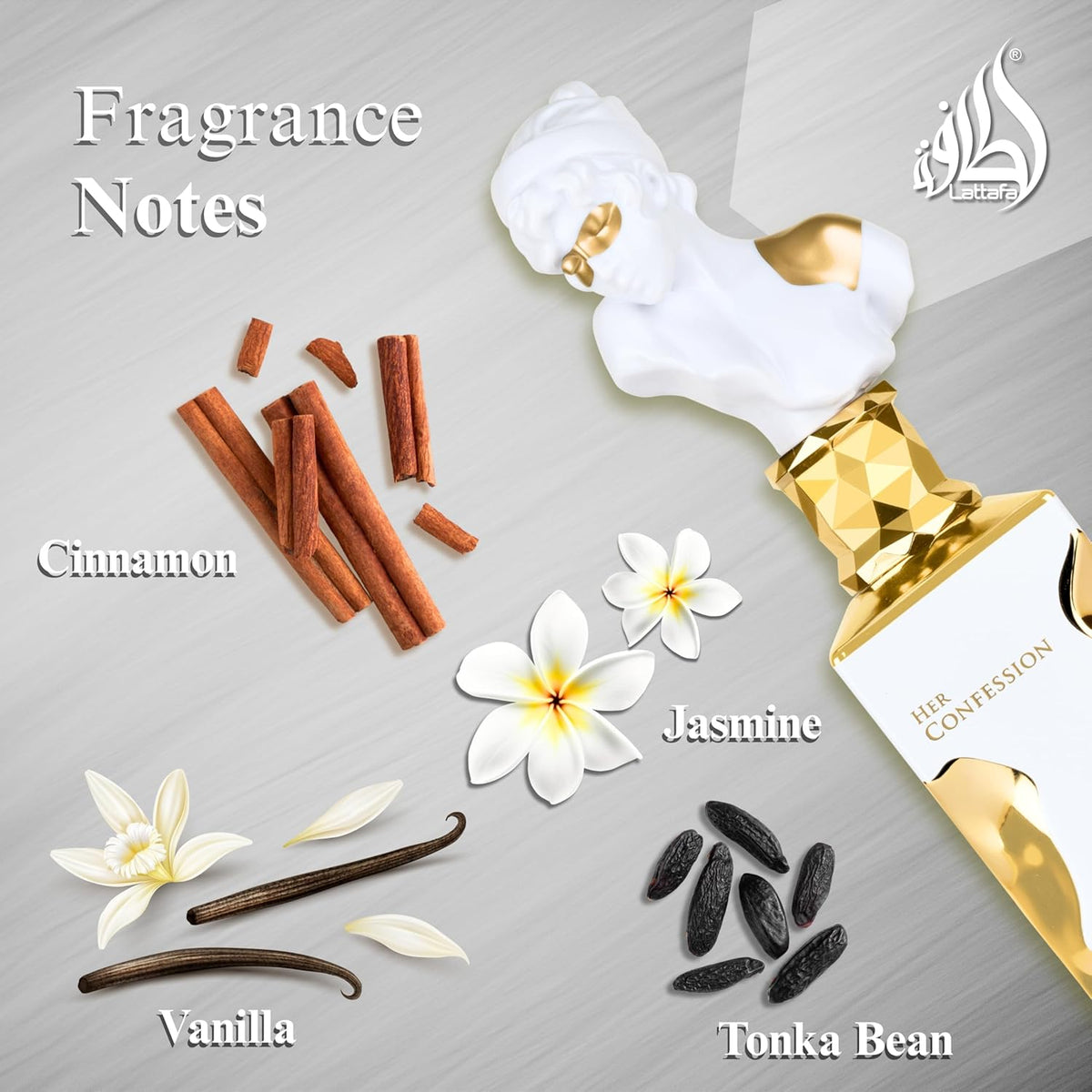 Lattafa Her Confession - Vanilla, Floral, Amber, Musk - Eau de Parfum Long-Lasting Fragrance for Women - 100 ml