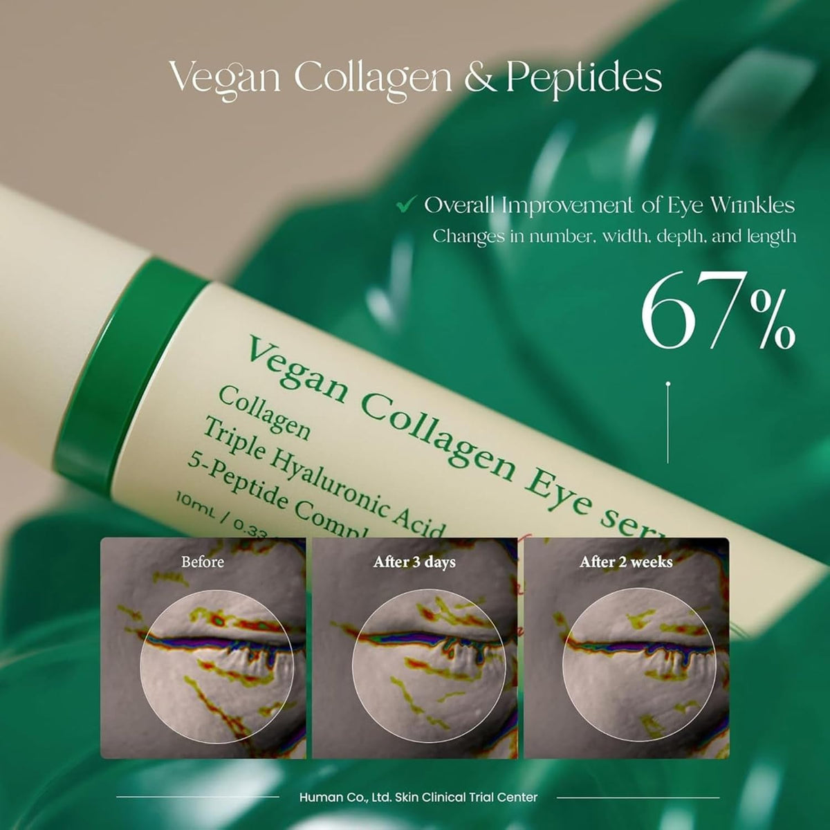 AXIS-Y Vegan Collagen Eye Serum - K Beauty Triple Hyaluronic Acid & Peptide Collagen Serum - Improve Skin Elasticity, Reduce Fine Lines & Dark Circles