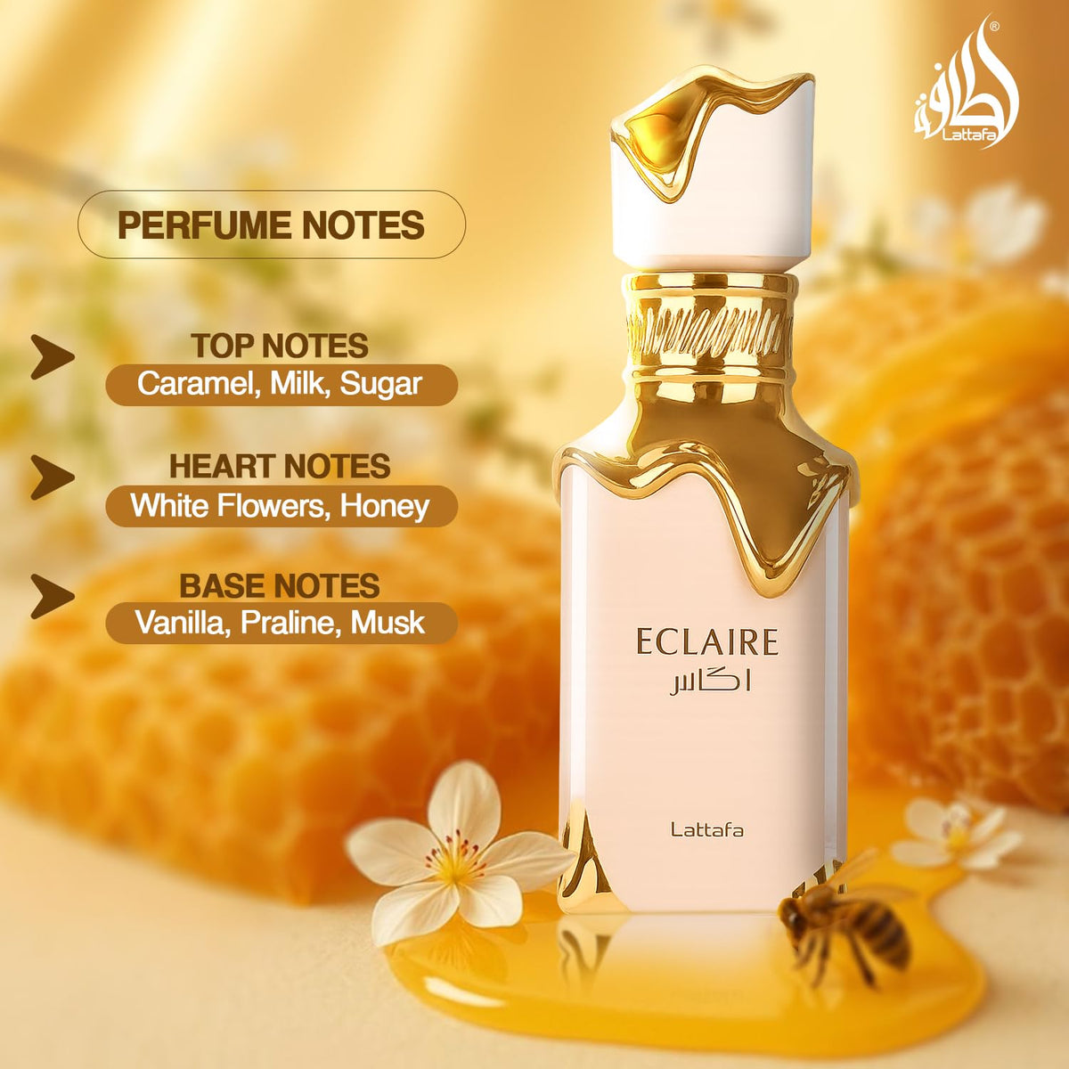 Lattafa Eclaire - Vanilla, Caramel, Sweet, Floral - Eau de Parfum Long-Lasting Fragrance for Women