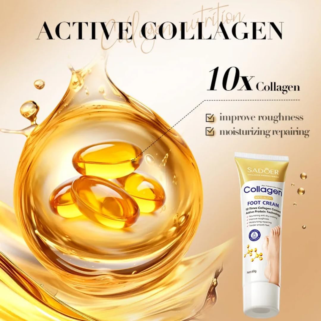 Sadoer Collagen Anti Aging Foot Cream - Repairs Cracked Heels for a youthful & Smooth Foot -60g