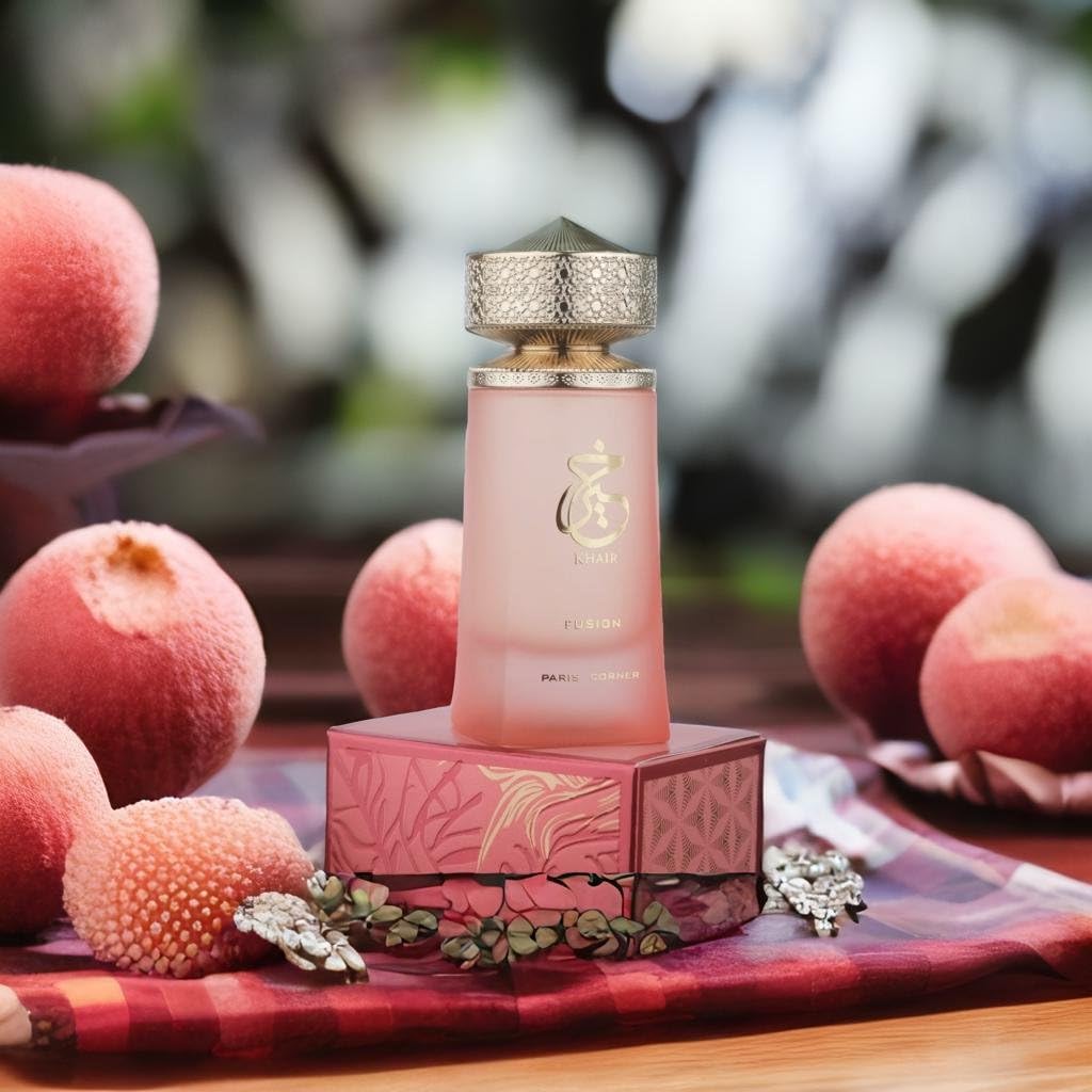 Paris Corner Khair Fusion Lychee Perfume - 100 mls  - A Lychee Perfume Blending Fruity Notes of Lychee, Blackcurrant, and Red Apple with Floral Elegance for an Enchanting Aroma