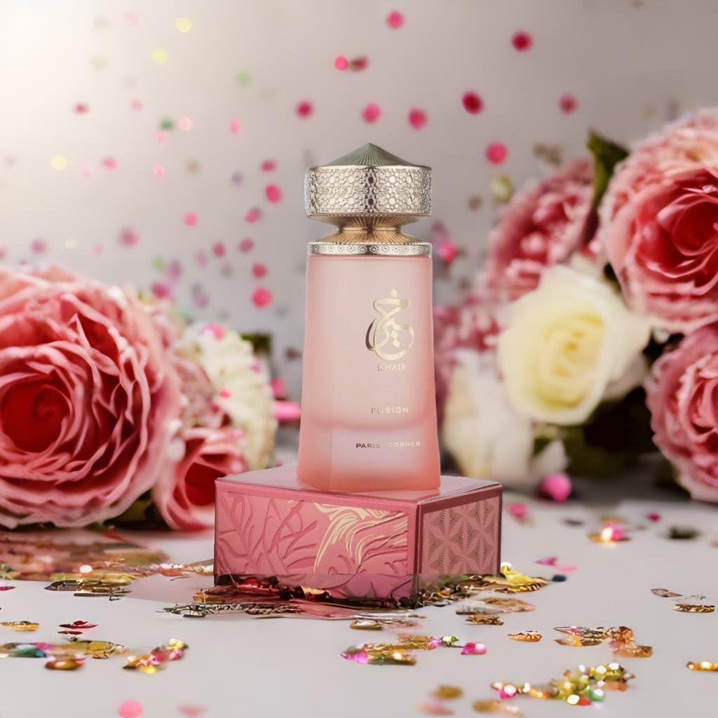 Paris Corner Khair Fusion Lychee Perfume - 100 mls  - A Lychee Perfume Blending Fruity Notes of Lychee, Blackcurrant, and Red Apple with Floral Elegance for an Enchanting Aroma