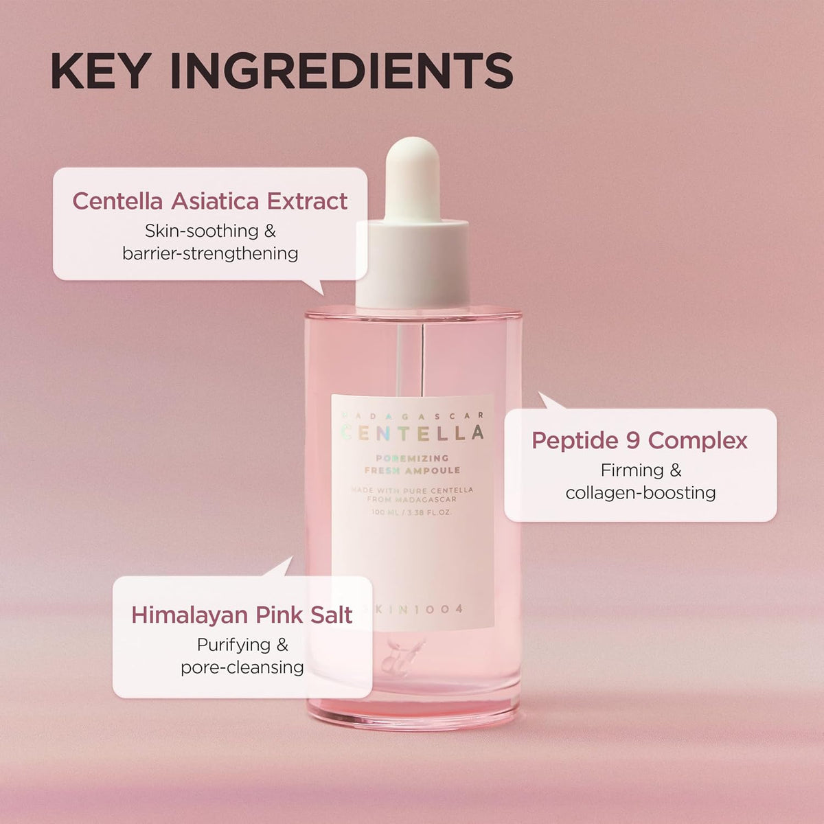 Centella Poremizing Fresh Ampoule (100ml) - Tightens & Minimizes Enlarged Pores, Skin Tone Brightening, Calming  & Hydration Boost