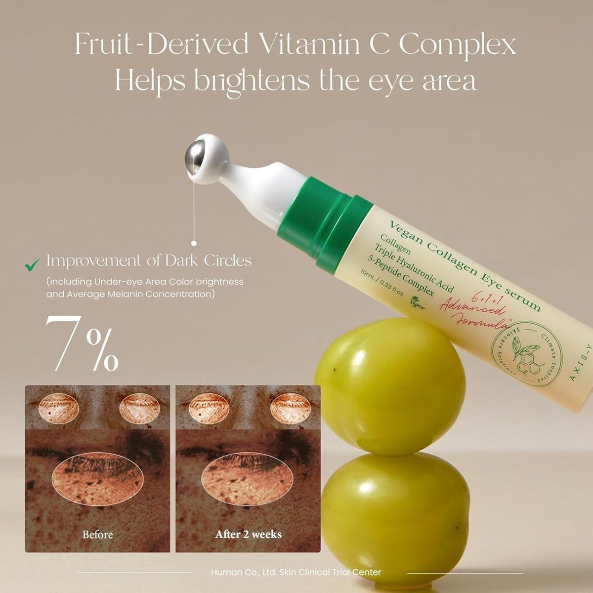 AXIS-Y Vegan Collagen Eye Serum - K Beauty Triple Hyaluronic Acid & Peptide Collagen Serum - Improve Skin Elasticity, Reduce Fine Lines & Dark Circles