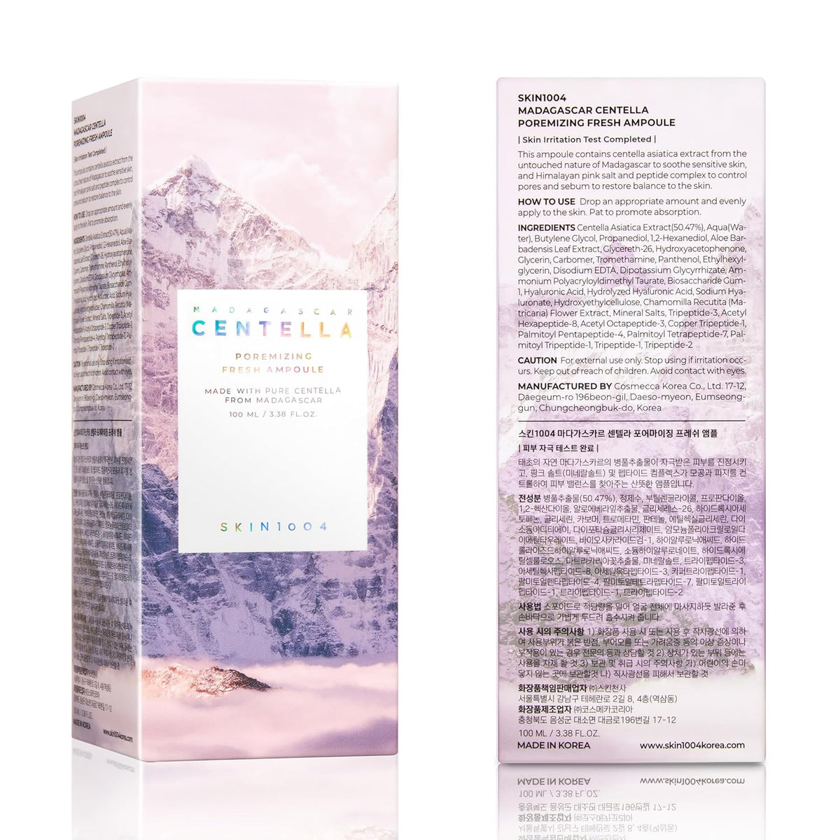 Centella Poremizing Fresh Ampoule (100ml) - Tightens & Minimizes Enlarged Pores, Skin Tone Brightening, Calming  & Hydration Boost