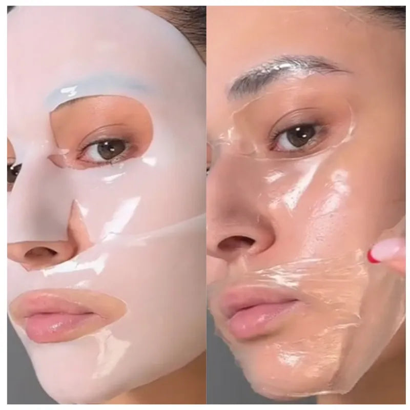 Bio-Collagen Real Deep Mask -  Hydrating Overnight Hydrogel Mask, Pore Minimizing, Elasticity & Plumping Improvement - ( A set of 5 Masks )
